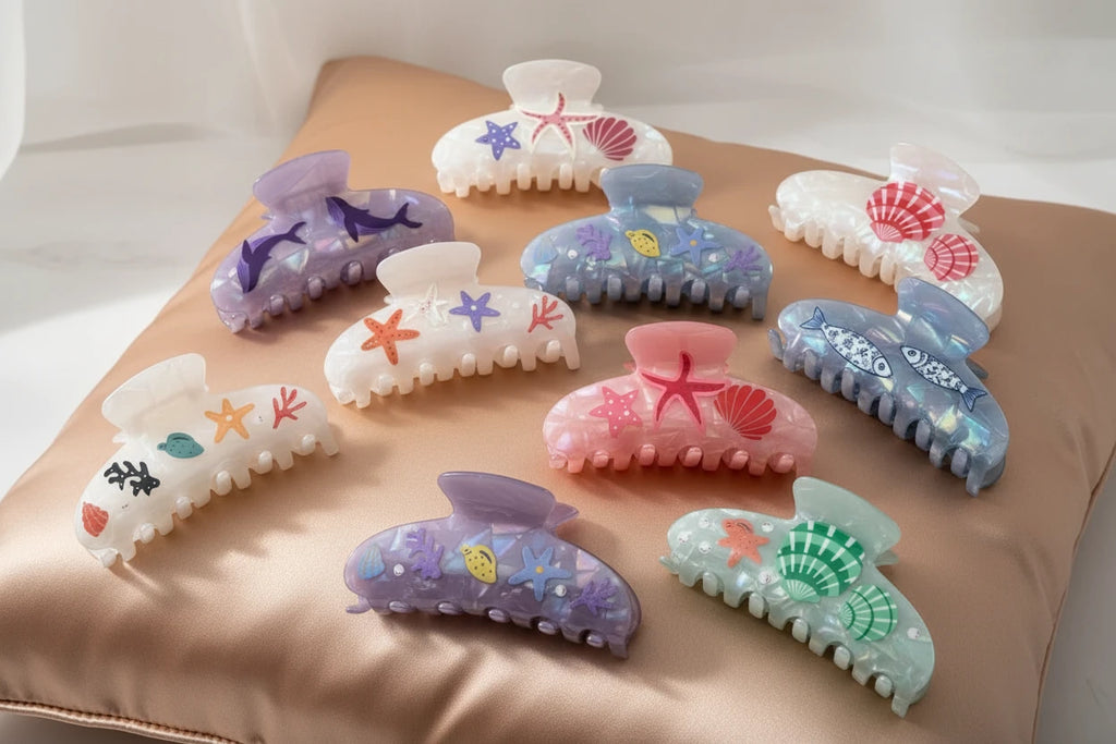 Starfish Shell Hair Claw Clips