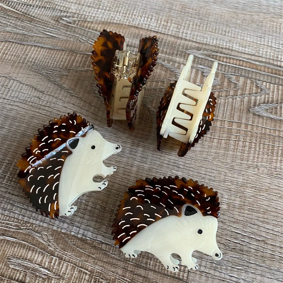 Hedgehog novelty hair claw clip  Cute Cartoon animal Hair Clips for Women Girls Hair Accessories so pretty for animal lovers ❤️