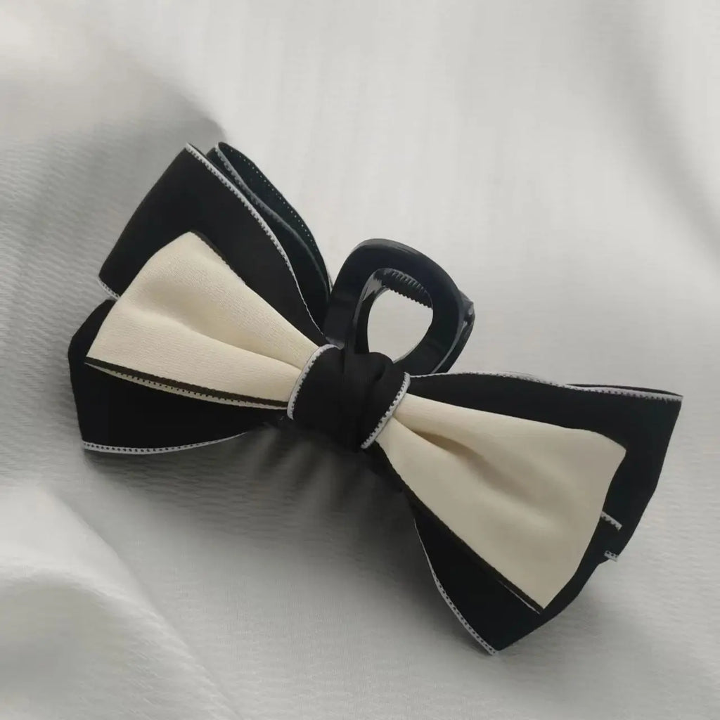 Double sided bow hair claw clip