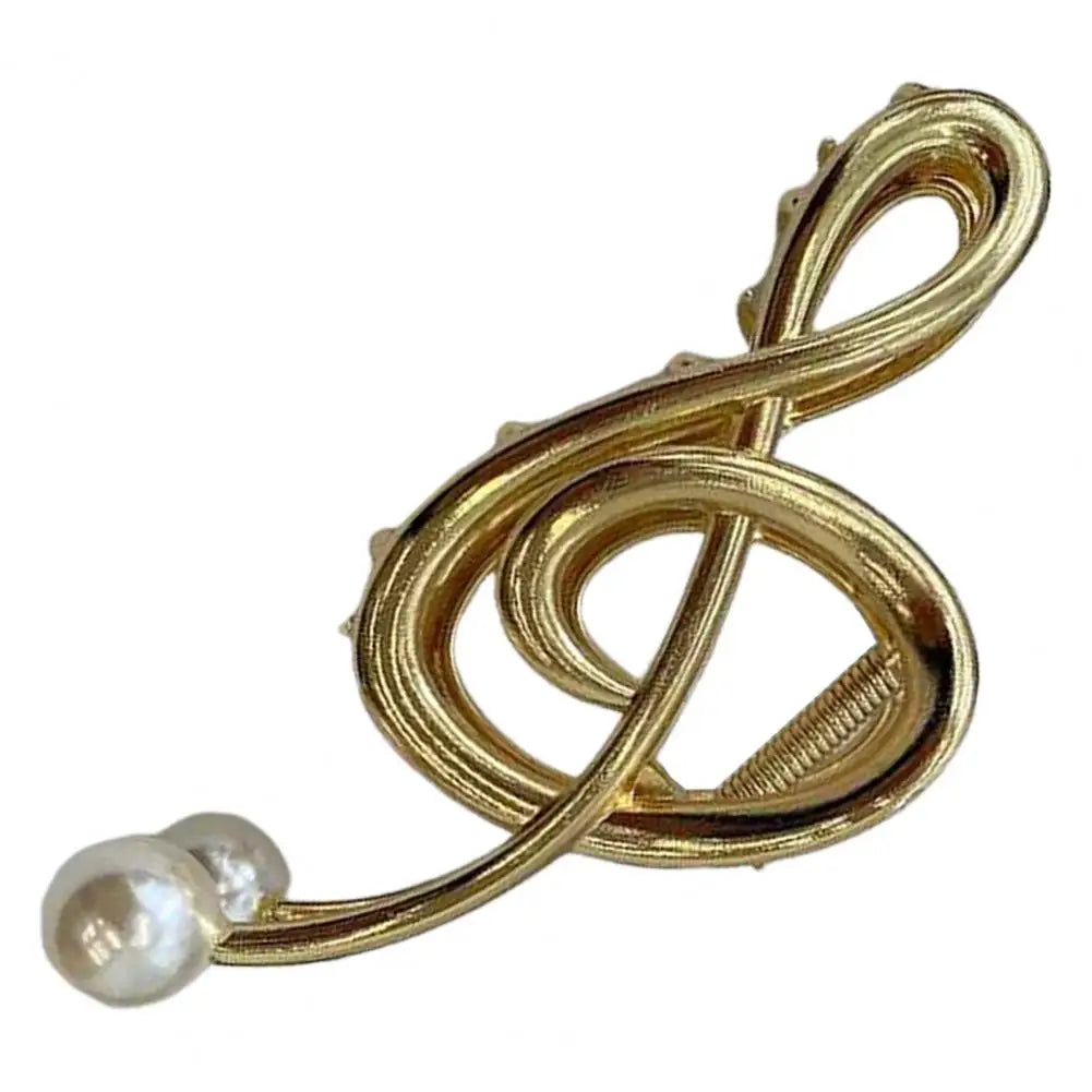 Hair Claw For Women Musical Note Shape Faux Pearl Hair Clip Back Head Shower Hair Claw Decorative Musical Note Hairclip present for a music teacher or musician gift