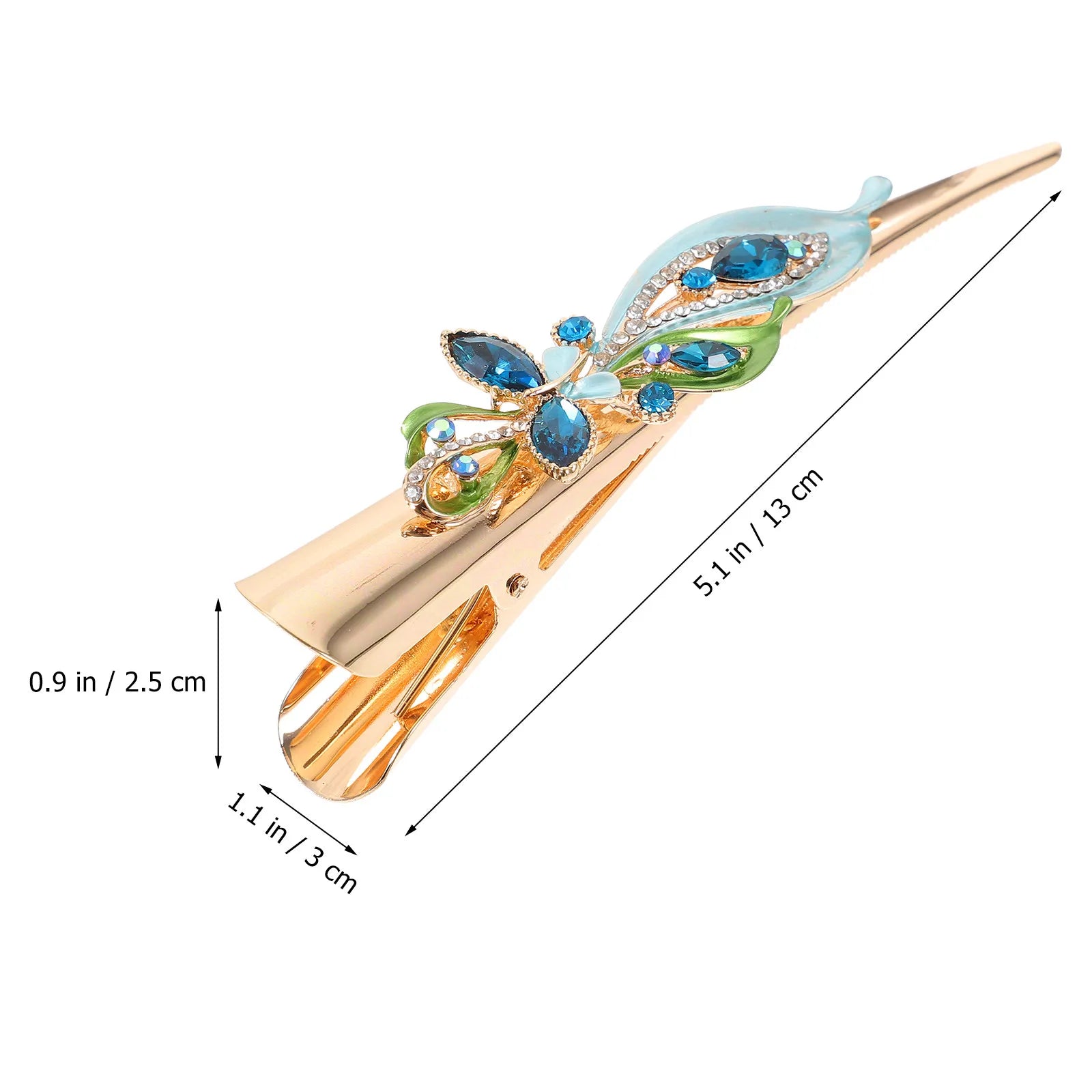 Chic Duckbilled Hair Clip for Women and Rhinestone Flower Embellished Vintage Metal Hair Accessory Daily Or Special wedding