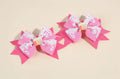 2Pcs Trendy Cream Bow Hair Clips Pink Ribbon Alloy Base Hairpin Sweet Kawaii Dessert Headwear Girls Children's Hair Accessories