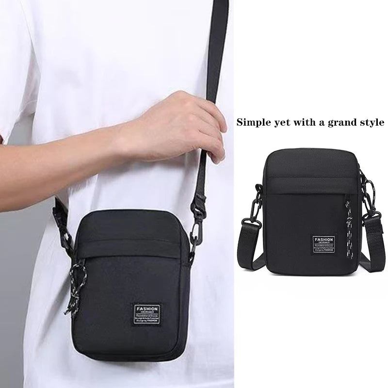 Men's bag, available in single shoulder or cross-body design, suitable for daily use during school. Made of nylon material.i
