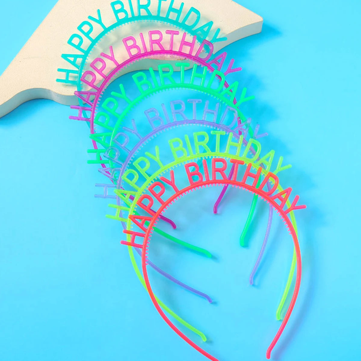 6PCS Glow Party Supplies Luminous Headband Glow in the Dark Birthday Party Decoration Hair Accessories Fluorescent Hair Bands festival disco happy birthday