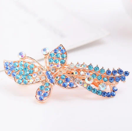 Red Purple Blue Crystal Butterfly Hairpins hair clip