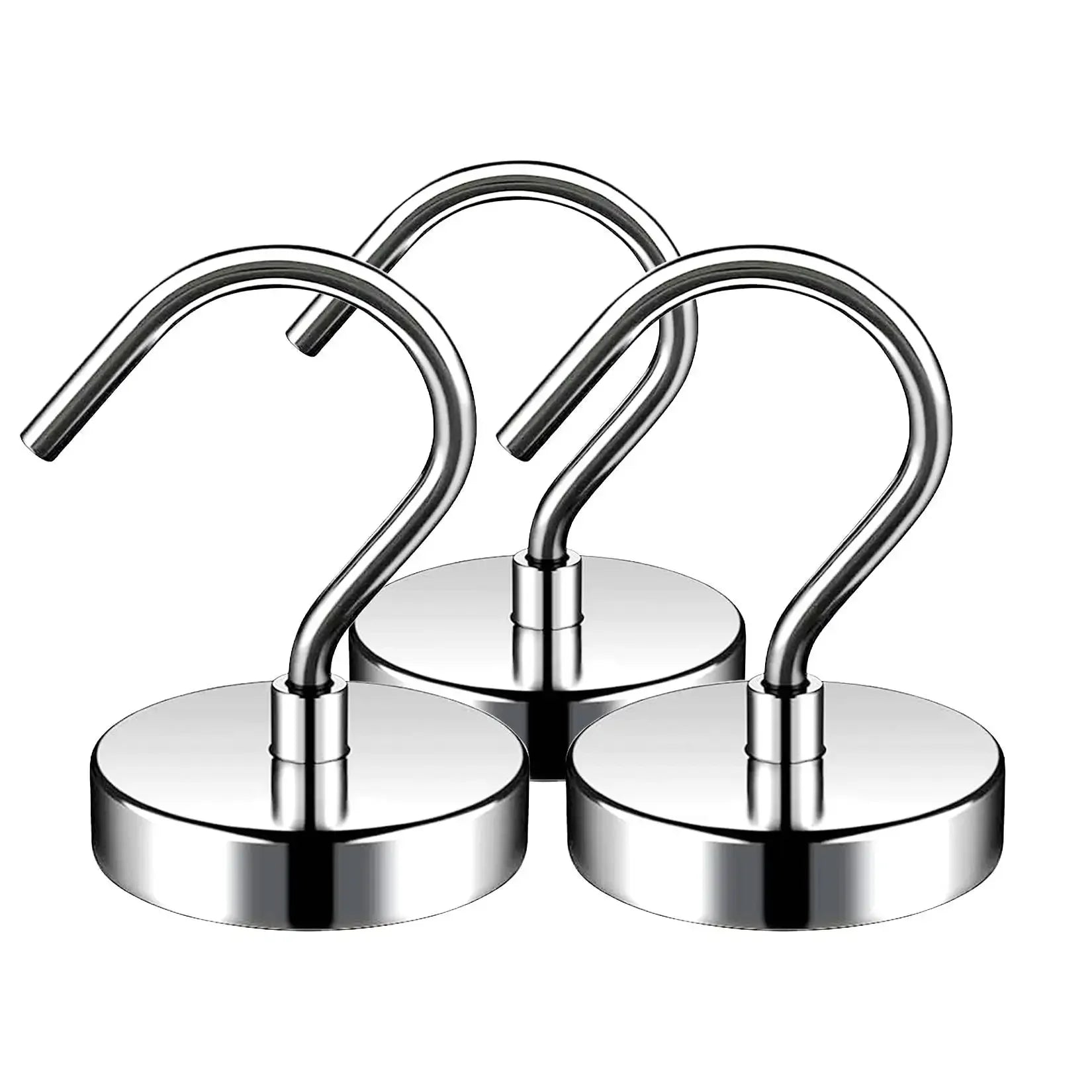 3 Pack Magnetic Hooks 60LBS Heavy Duty Magnetic Hooks, Neodymium Magnet Hooks for Hanging, Magnet with Hooks Strong Magnetic perfect for holidays on cruises extra hanging space for clothes in your cabin