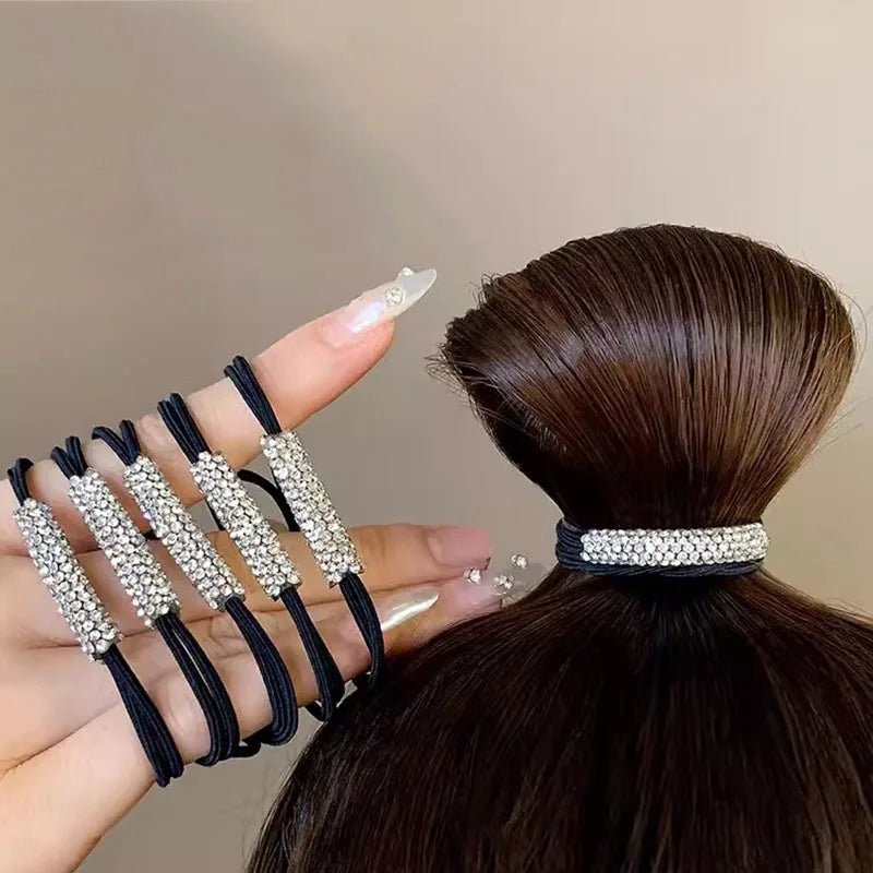 Rhinestone hair bobbles elastics
