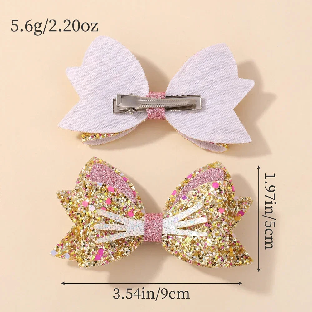 2Pcs/Set Gold pussy Cat Ear Hair Clips for Baby Girls Glitter Cartoon Animal Hairpin Barrettes Lovely Headwear Hair Accessories fancy dress