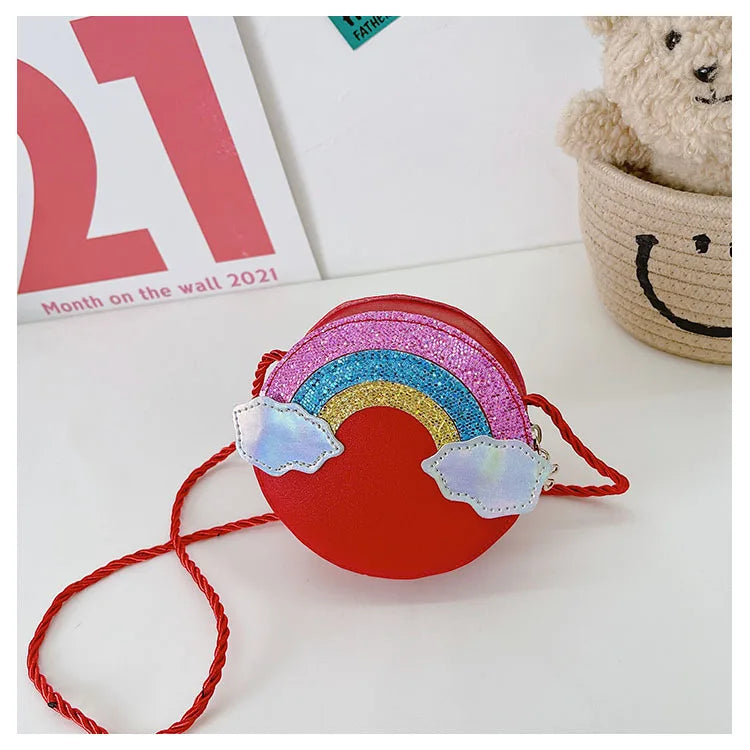 Lovely Children's Mini Shoulder Bags PU Leather Boys Girls Small Crossbody Bag Cute Cartoon Baby Kids Pink Red Coin Purse Wallet