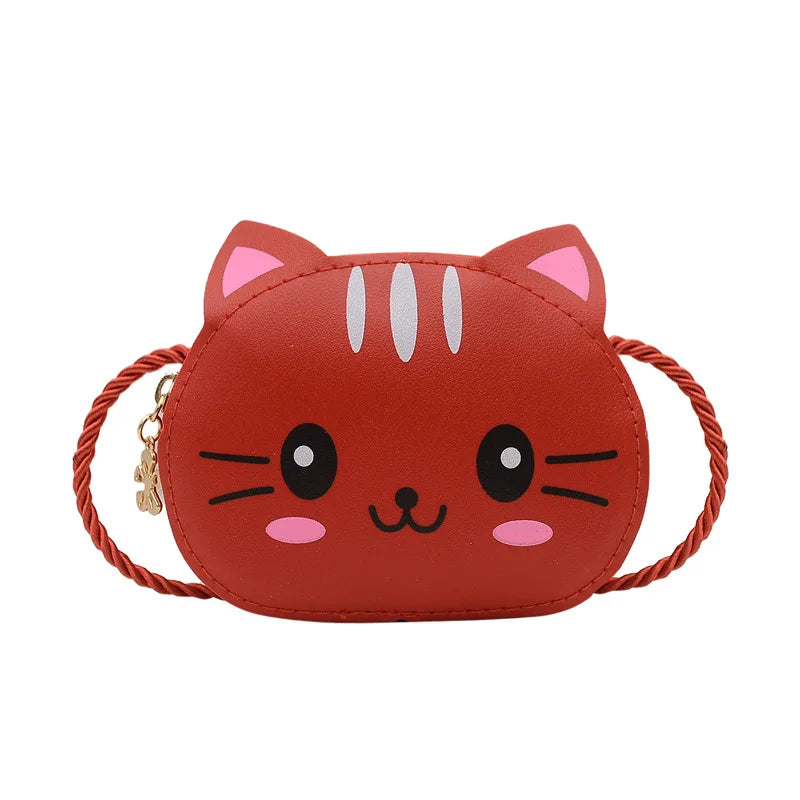 Lovely Children's Mini Shoulder Bags PU Leather Boys Girls Small Crossbody Bag Cute Cartoon Baby Kids Pink Red Coin Purse Wallet