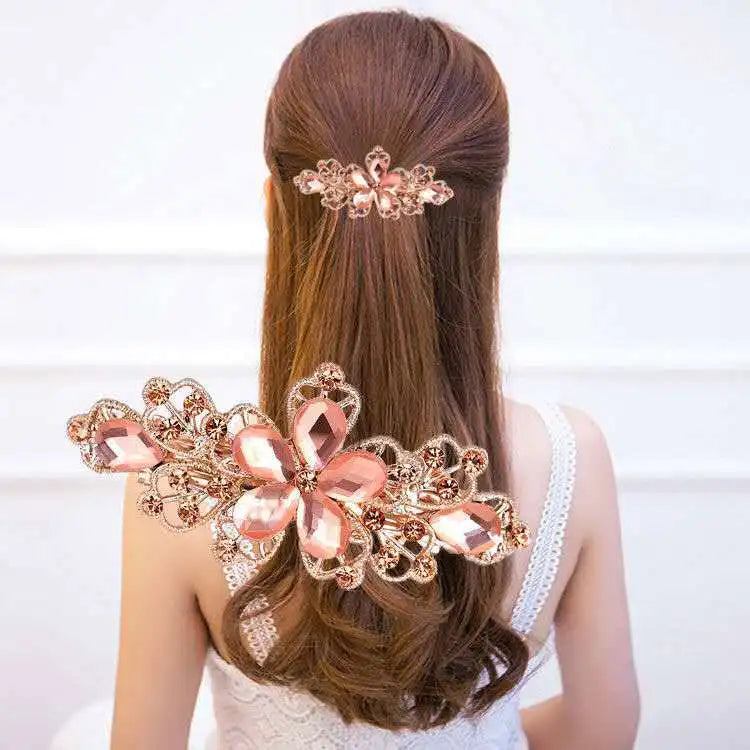 Crystal Floral Hairpin Rhinestone Hair Clip Barrettes