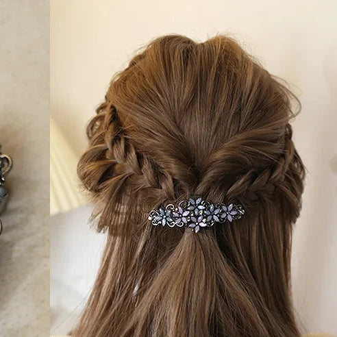 crystal flower clip /hairpin rhinestone