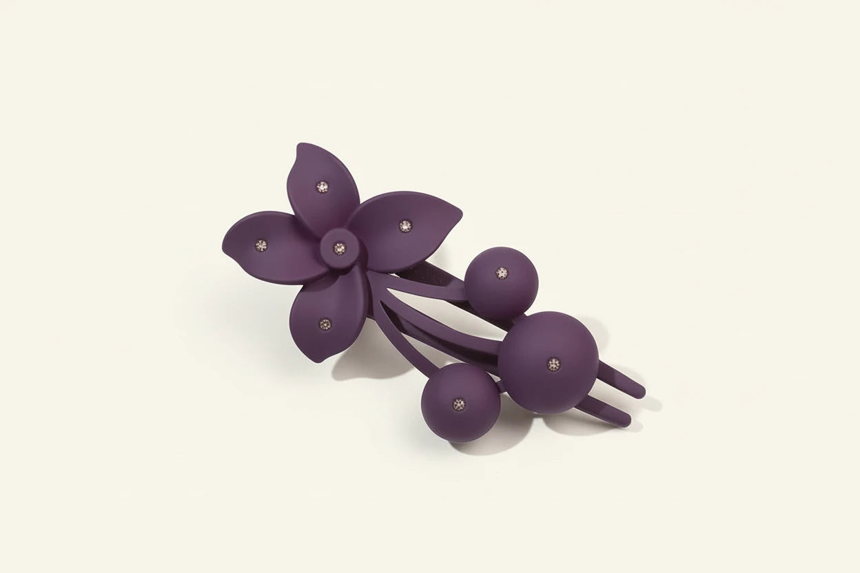 Flower Hair Clips Crab Elegant Ponytail Fashion Matte Rhinestone Cherry Hairpins Hair Claw Clips Hair Clamps Hair Accessories