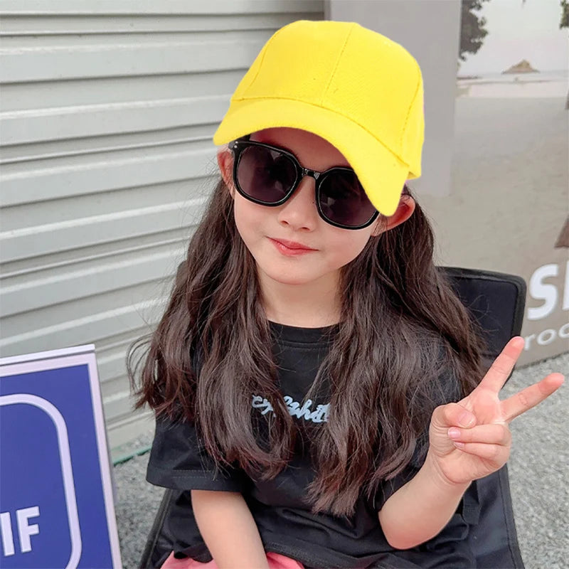 Summer Children Peaked Caps Students Kids Baseball Cap Boy Girl Solid Color Cotton Adjustable Hats Snapback Hip-Hop Sun Hat