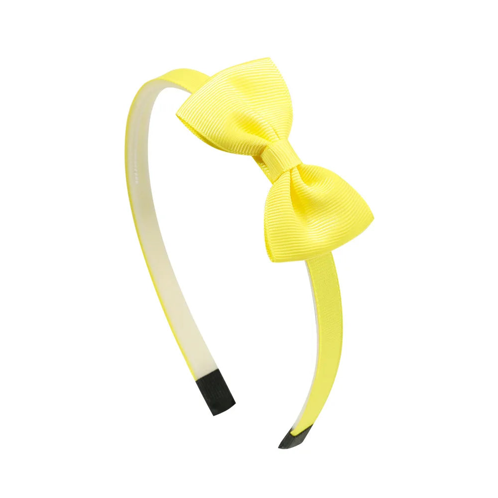 1PCS Ribbon Bow Knot Headband Children Hair Hoop Solid Color Baby Hairbands Clothing Decoration Photography Props all colours