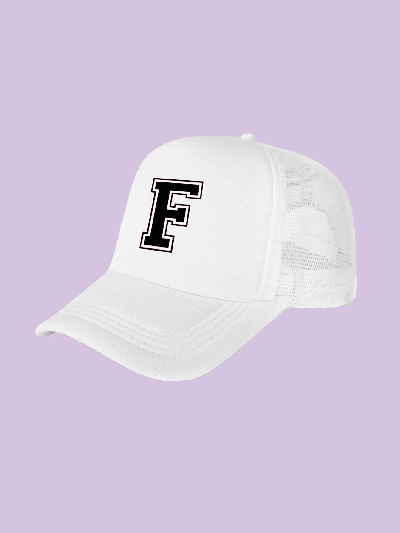 1Pc children's 26 letter printed baseball cap, fashionable sunshade duckbill cap for spring summer, breathable mesh trucker cap Initial cap