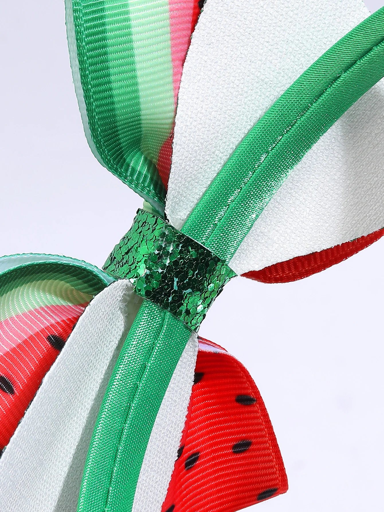 Strawberry Print Headband Glitter Watermelon Elastic Ribbon Bow Hair Bands Children Girls Summer Headwear Headdress Accesories