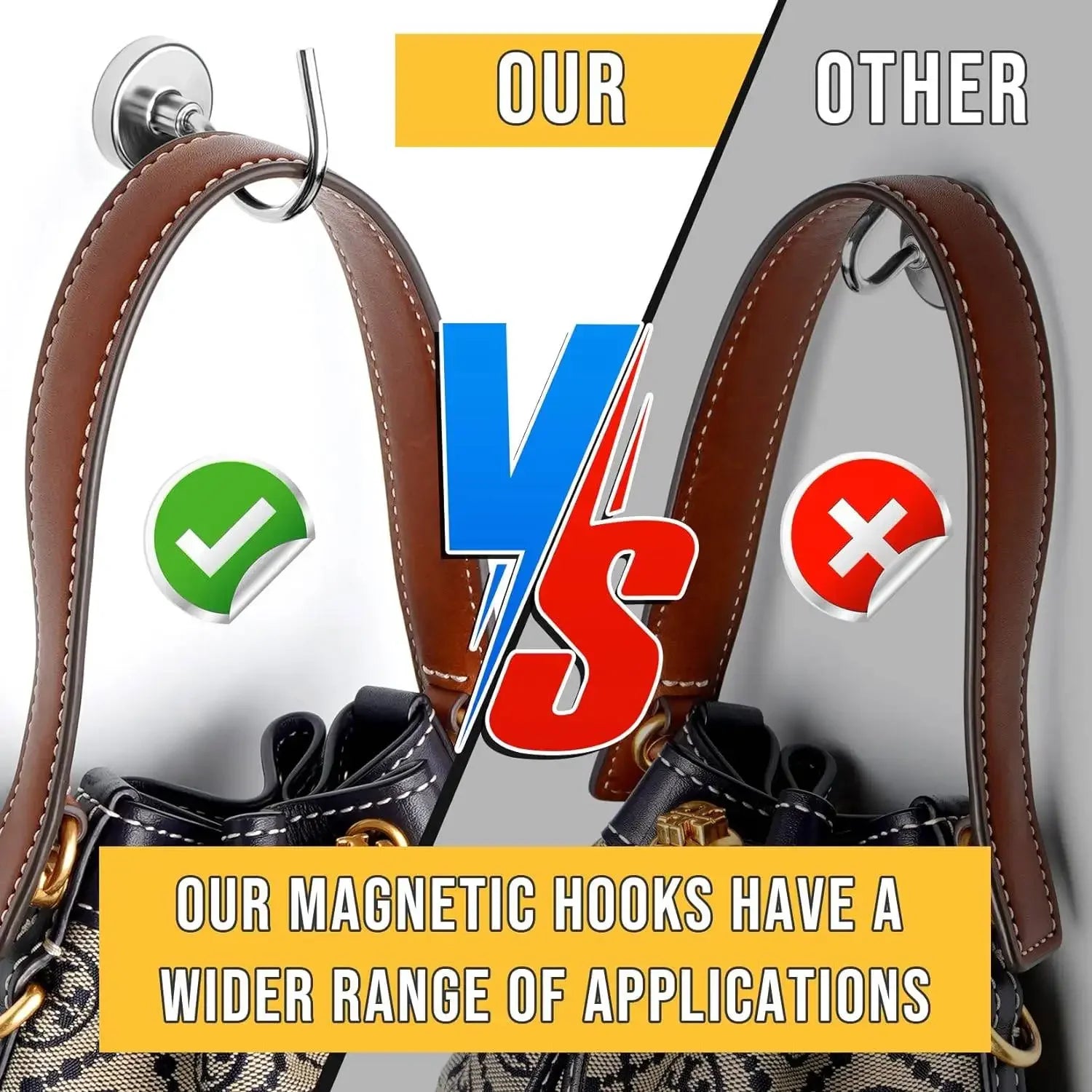 3 Pack Magnetic Hooks 60LBS Heavy Duty Magnetic Hooks, Neodymium Magnet Hooks for Hanging, Magnet with Hooks Strong Magnetic perfect for holidays on cruises extra hanging space for clothes in your cabin
