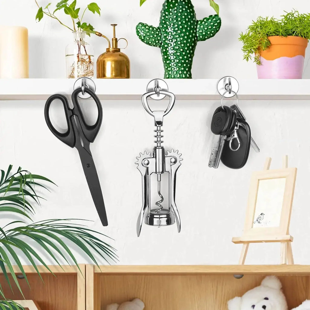 3 Pack Magnetic Hooks 60LBS Heavy Duty Magnetic Hooks, Neodymium Magnet Hooks for Hanging, Magnet with Hooks Strong Magnetic perfect for holidays on cruises extra hanging space for clothes in your cabin