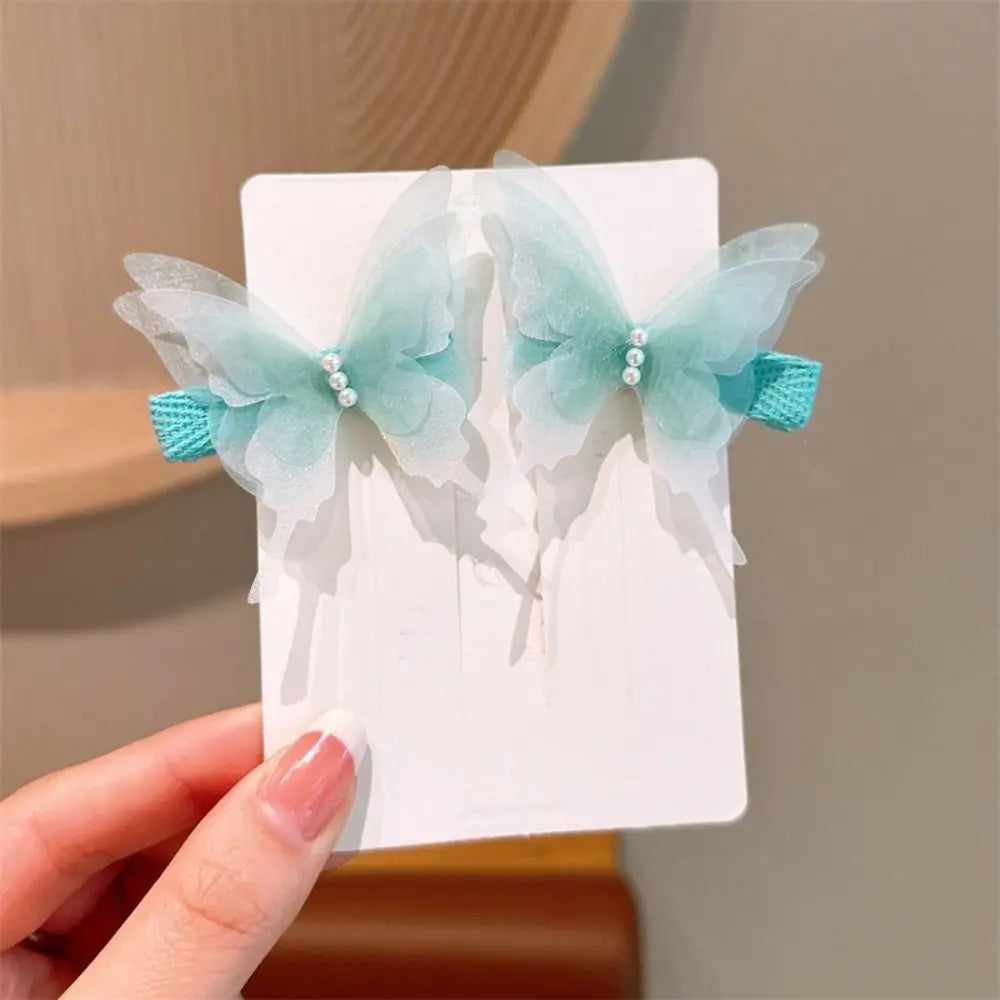 1pair Cute Red Cherry Hair Clip Cloth Bow Headflower Strawberry Side Hairpins Barrettes Headwear Bow Hairpins Girls