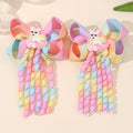 2Pcs Girls Mermaid Bow Hair Clips Cute Cartoon Mermaid Pearls Hairpins Octopus Curled Grosgrain Ribbon Barrette Hair Accessories
