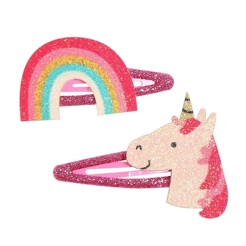 1 Pair/2pcs Hair Tie Bow Turban Newborn Kids Headwear Baby Girl Accessories Rainbow Unicorn Avocado Panda Ice Cream Children