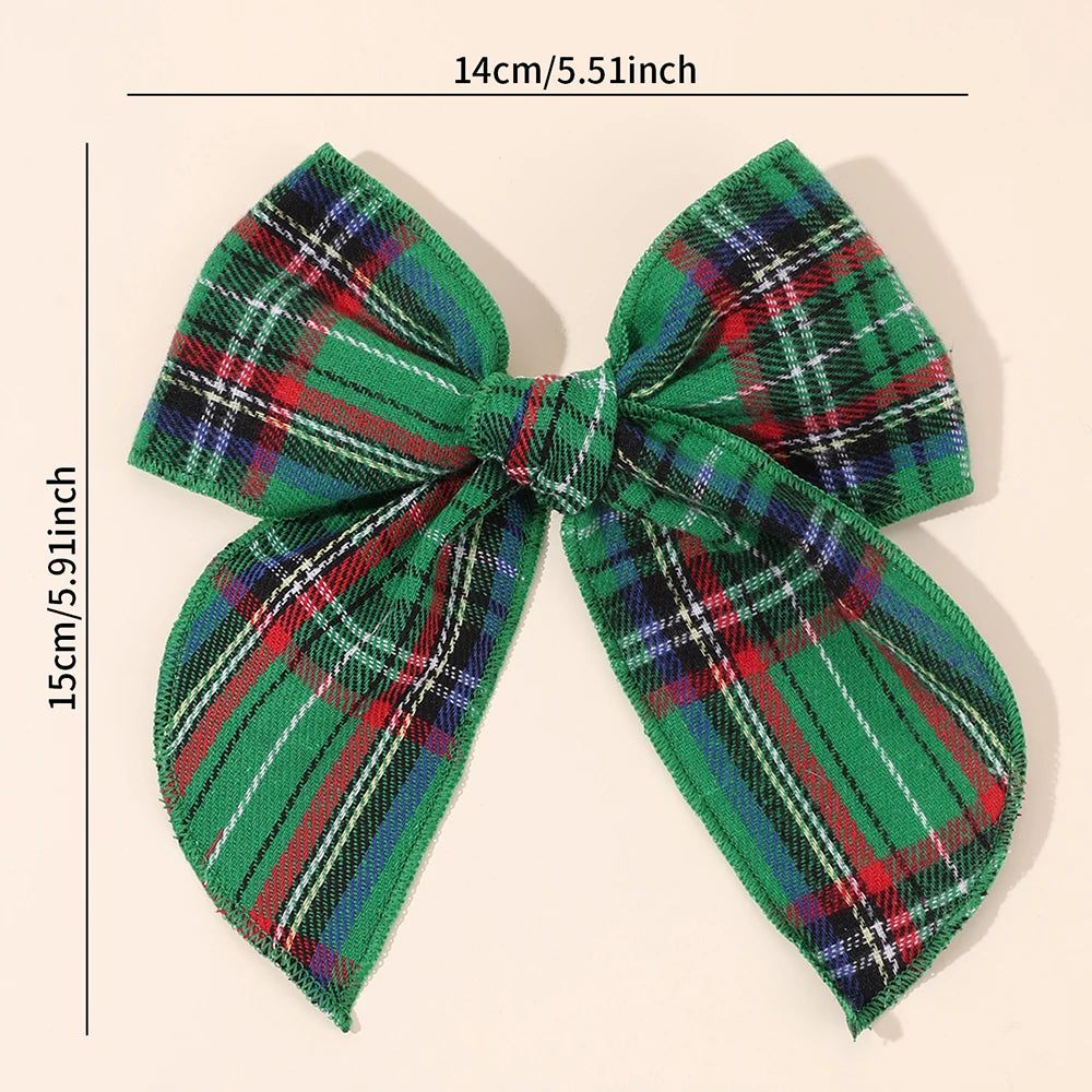 2 bows Christmas tartan pattern