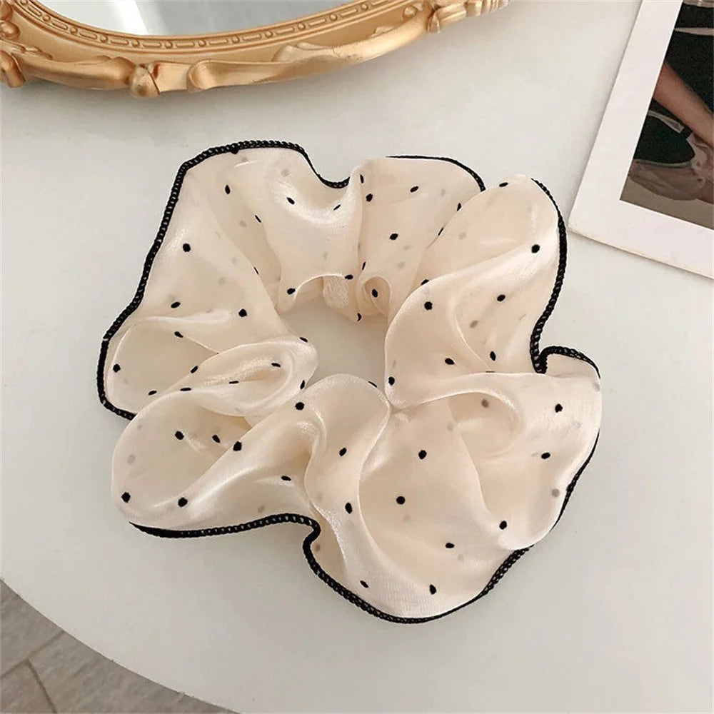 3 x Polka Dot Printed Hair Scrunchies