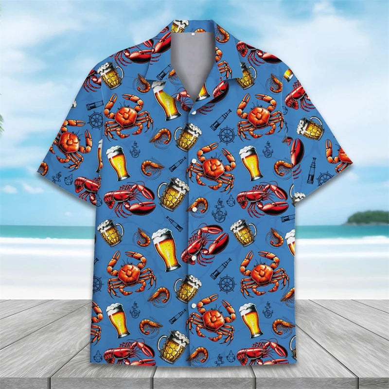Men Hawaiian animal Shirt Men