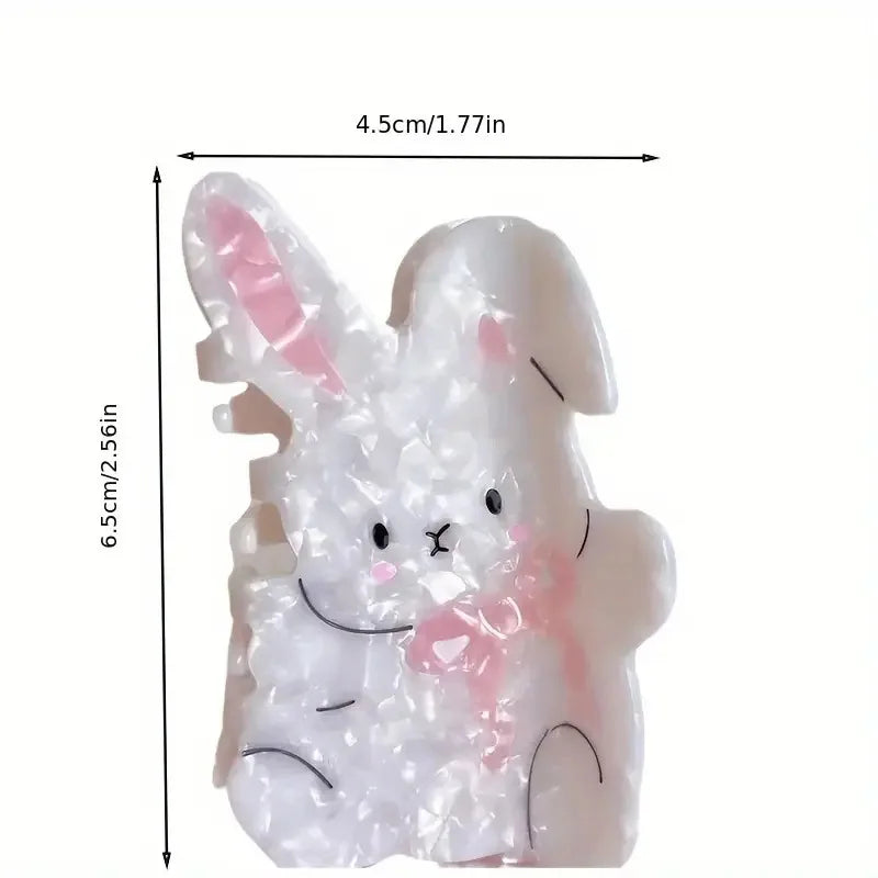 1pc Cute little rabbit hair clip; cartoon ponytail clip; cute back of the head hair clip; shark clip hair accessory novelty animal easter maybe spring