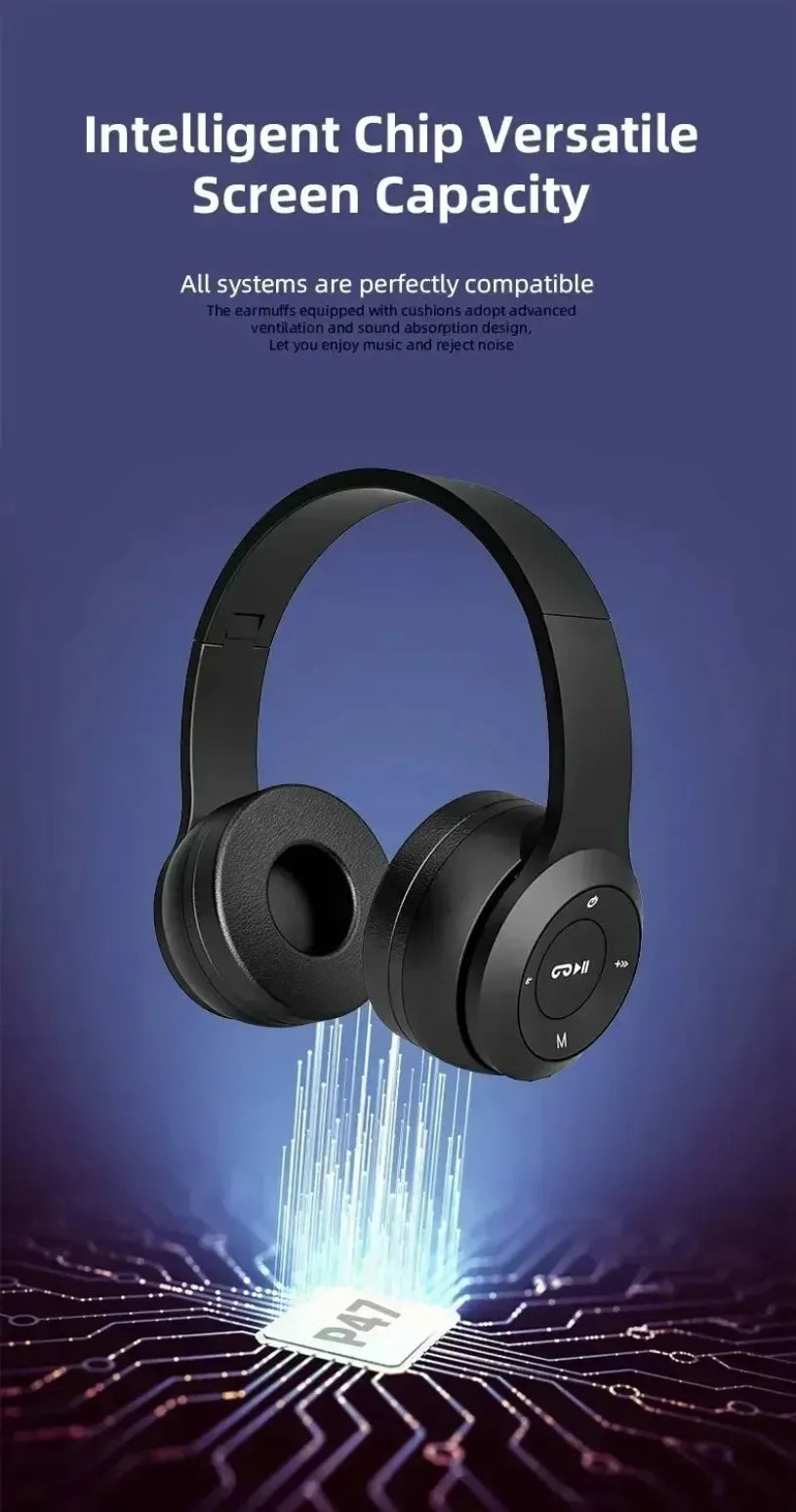Portable headphones Foldable Wireless Bluetooth 5.0 Headset For Bluetooth connection TF Card slot