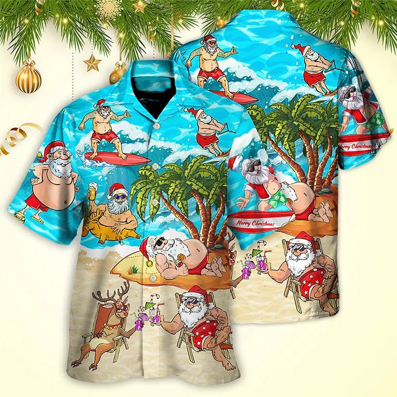 Christmas Men's Hawaii Shirt perfect for cruise