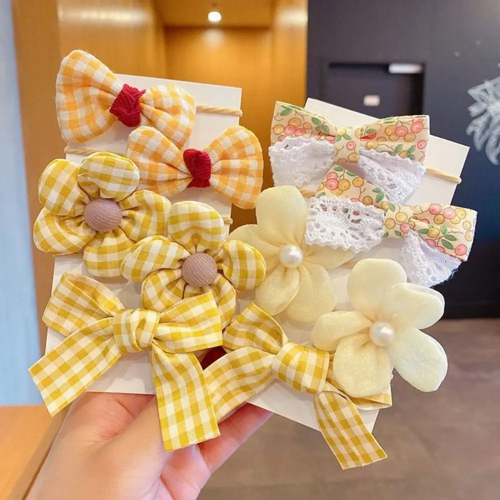 1pair Cute Red Cherry Hair Clip Cloth Bow Headflower Strawberry Side Hairpins Barrettes Headwear Bow Hairpins Girls