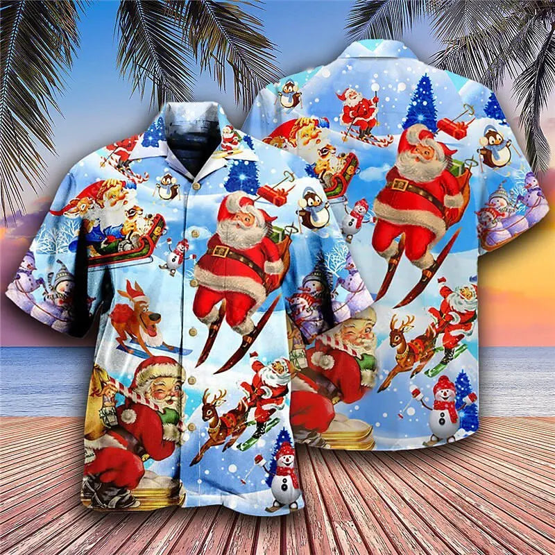 Christmas Men's Hawaii Shirt perfect for cruise