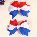 2Pcs USA Flag Bow Hair Clip Ribbon Patriotic American Flag Design Red White Blue Bow Barrettes For 4th Of July Party Accessories trip to America Florida New York holiday