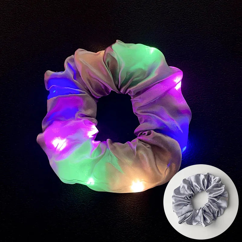 10pc LED Hair Scrunchie Light Up Hair Scrunchy  Hair bobbles festivals