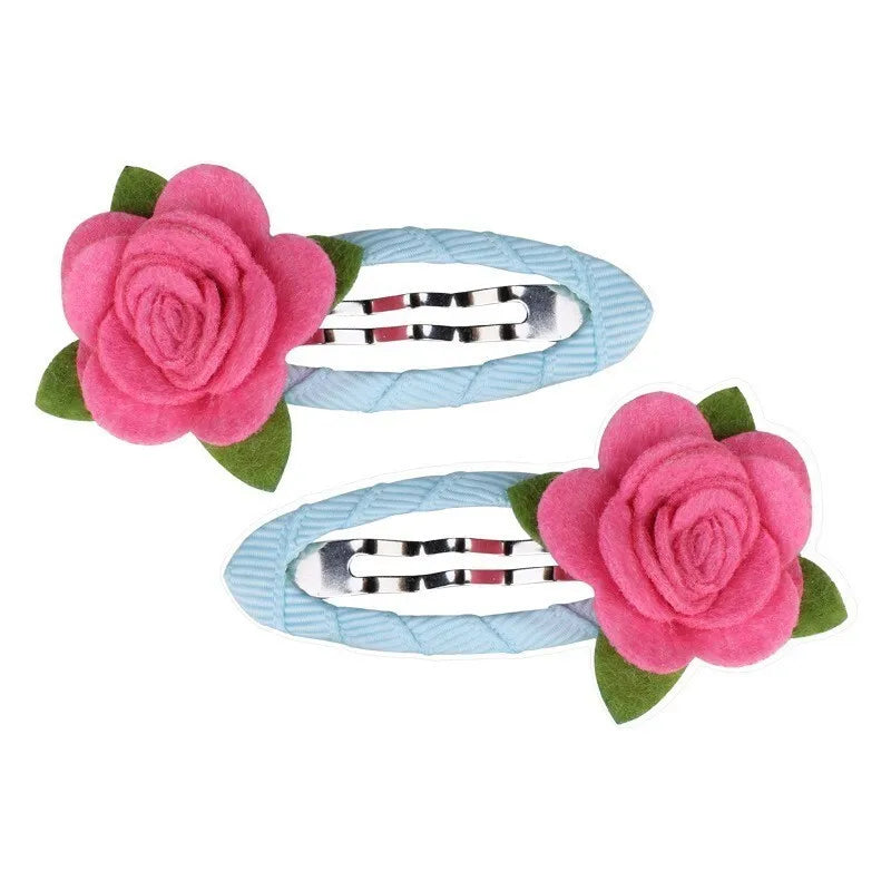 2 Pcs Cute Baby Girl Hair Clip Hairpin Accessory Rose Kids Children Headwear Infant Photo Props Bird Unicorn Fox Swan Star Heart
