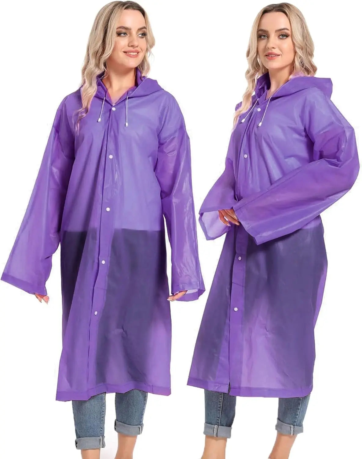 Disposable Adults Reusable Raincoats,Waterproof Rain Ponchos,Adults-Reusable Emergency Raincoats with Hood and Drawstring theme park  camping festival music