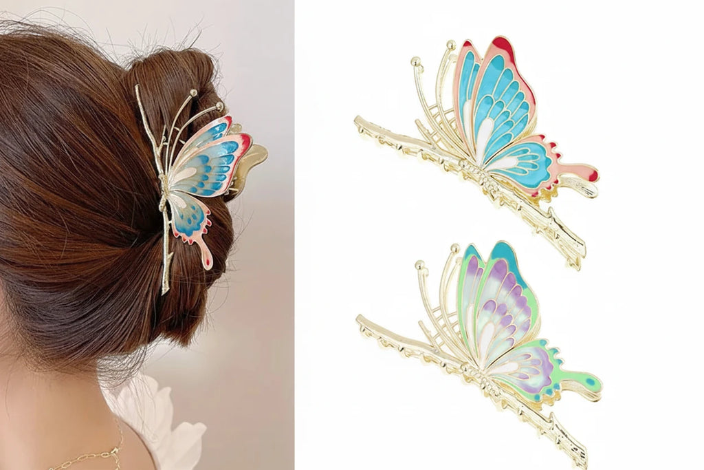 Metal Butterfly Hair Claw Clip