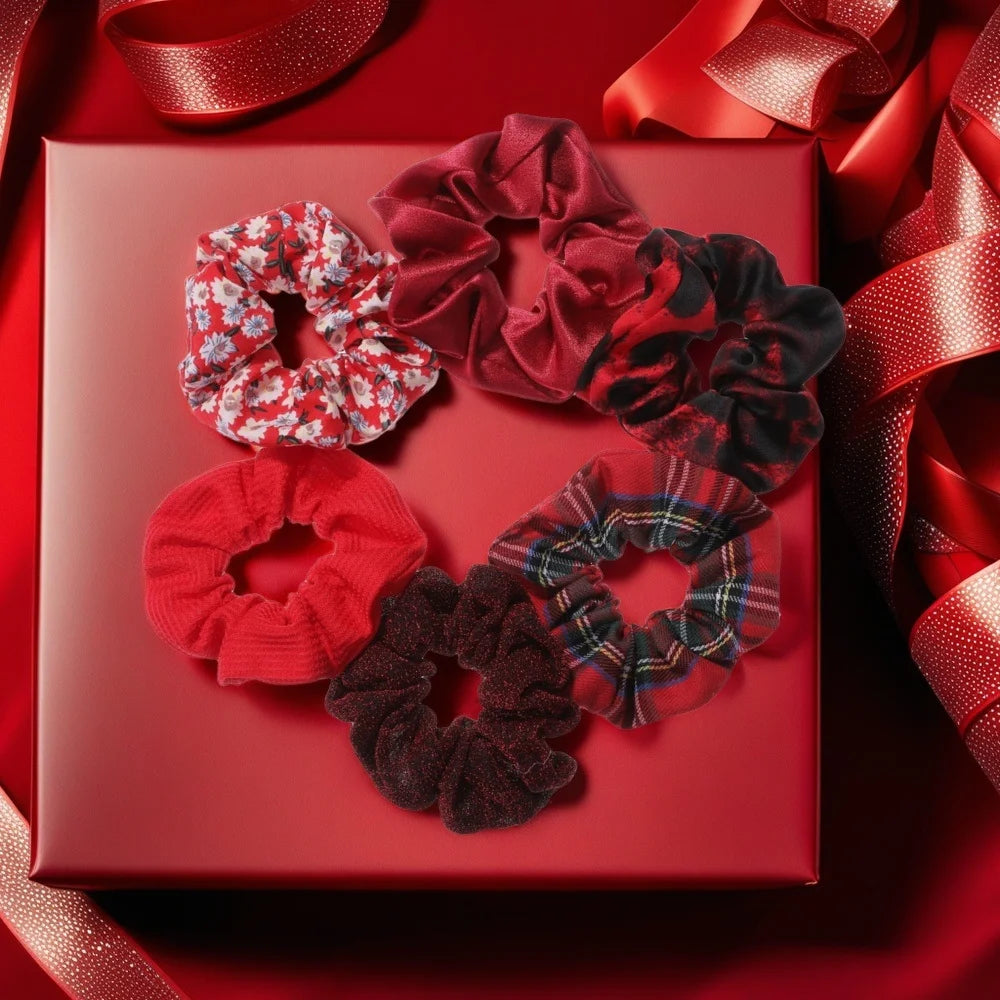 6 x  red hair Scrunchies