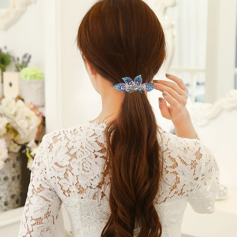 Red Purple Blue Crystal Butterfly Hairpins hair clip