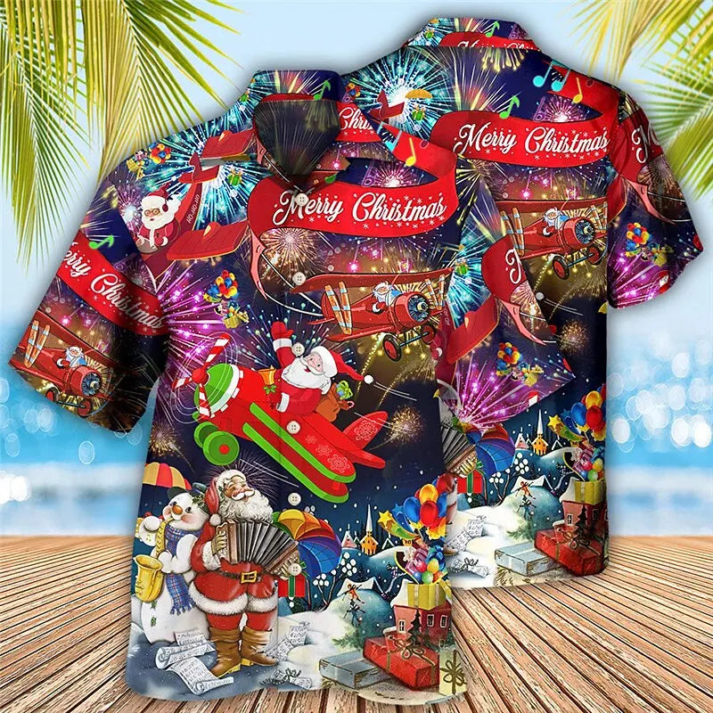 Christmas Men's Hawaii Shirt perfect for cruise
