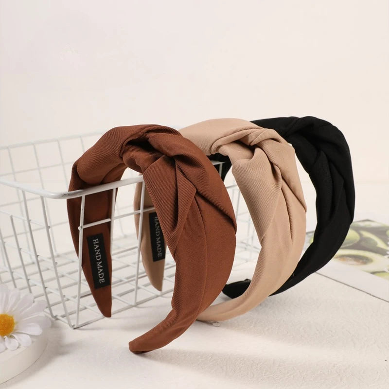 Knotted Headbands Vintage Cloth Design Wide Hairband Soft Hair Hoop Headdress for Women Girls Hair Accessories