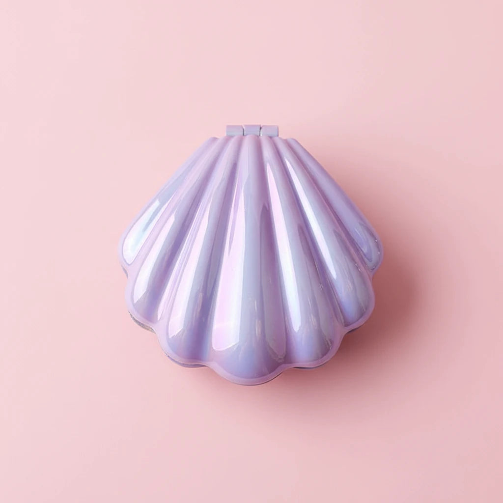 Portable Folding Shell Comb and compact mirror.