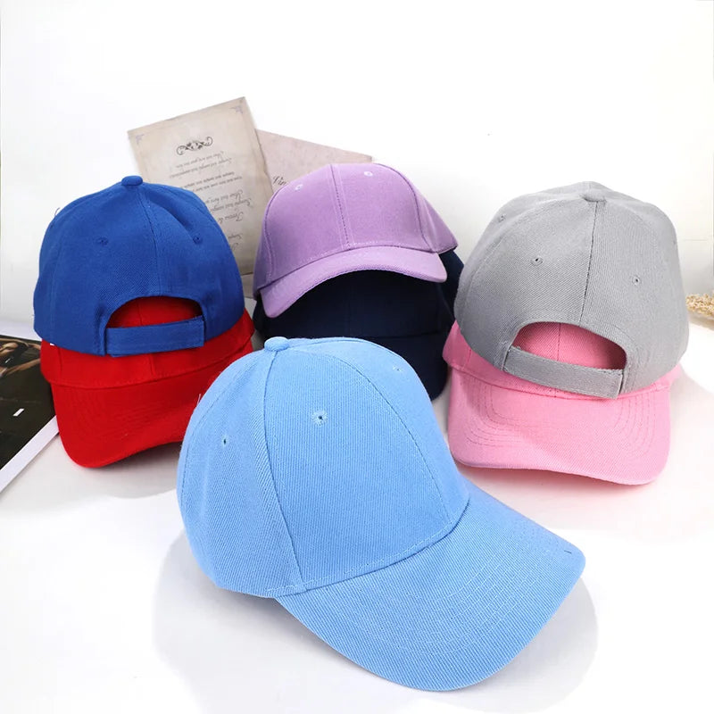 Summer Children Peaked Caps Students Kids Baseball Cap Boy Girl Solid Color Cotton Adjustable Hats Snapback Hip-Hop Sun Hat
