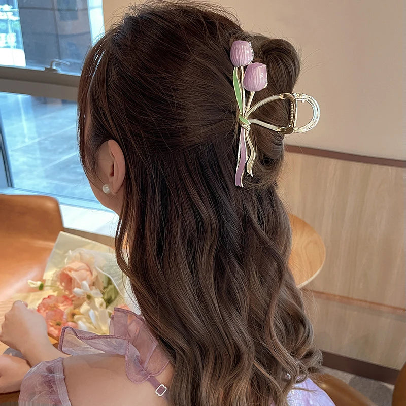 Tulip Flower Hair  claw Clip