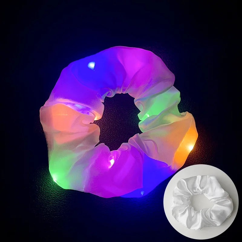 10pc LED Hair Scrunchie Light Up Hair Scrunchy  Hair bobbles festivals