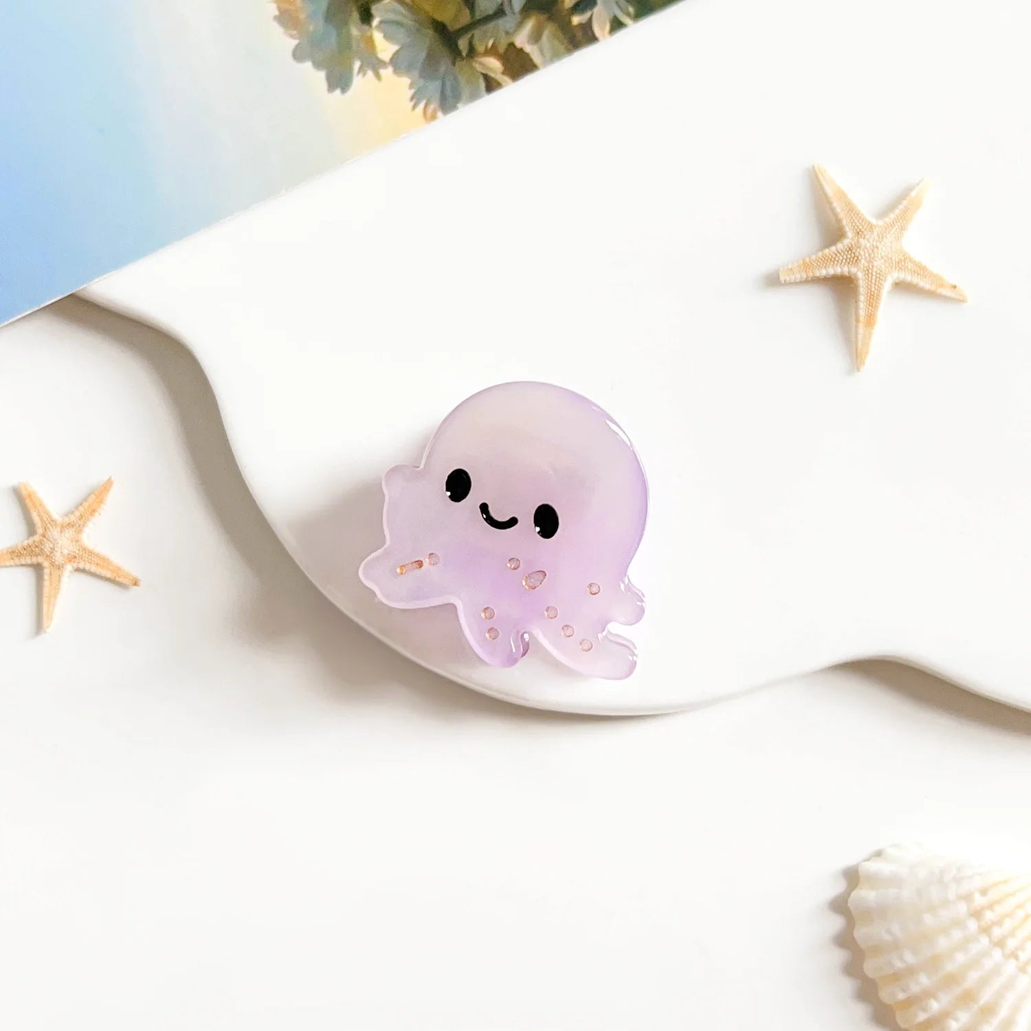 Fashion Cartoon Marine Small Animal Hairpins Cute Small Delicate Acetate Pan Hairpins Horsetail Half-tied Shark Clips Hair Claw octopus whale crab starfish seahorse shell lobster dolphin holidays beach party