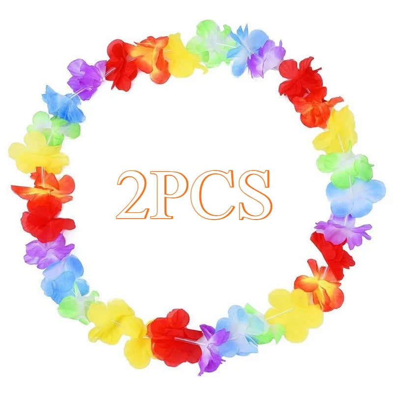Festival Glowing Flower Wreath LED Hawaii Leis Necklace Light Up For Themed Parties Birthday Wedding Carnival Decoration