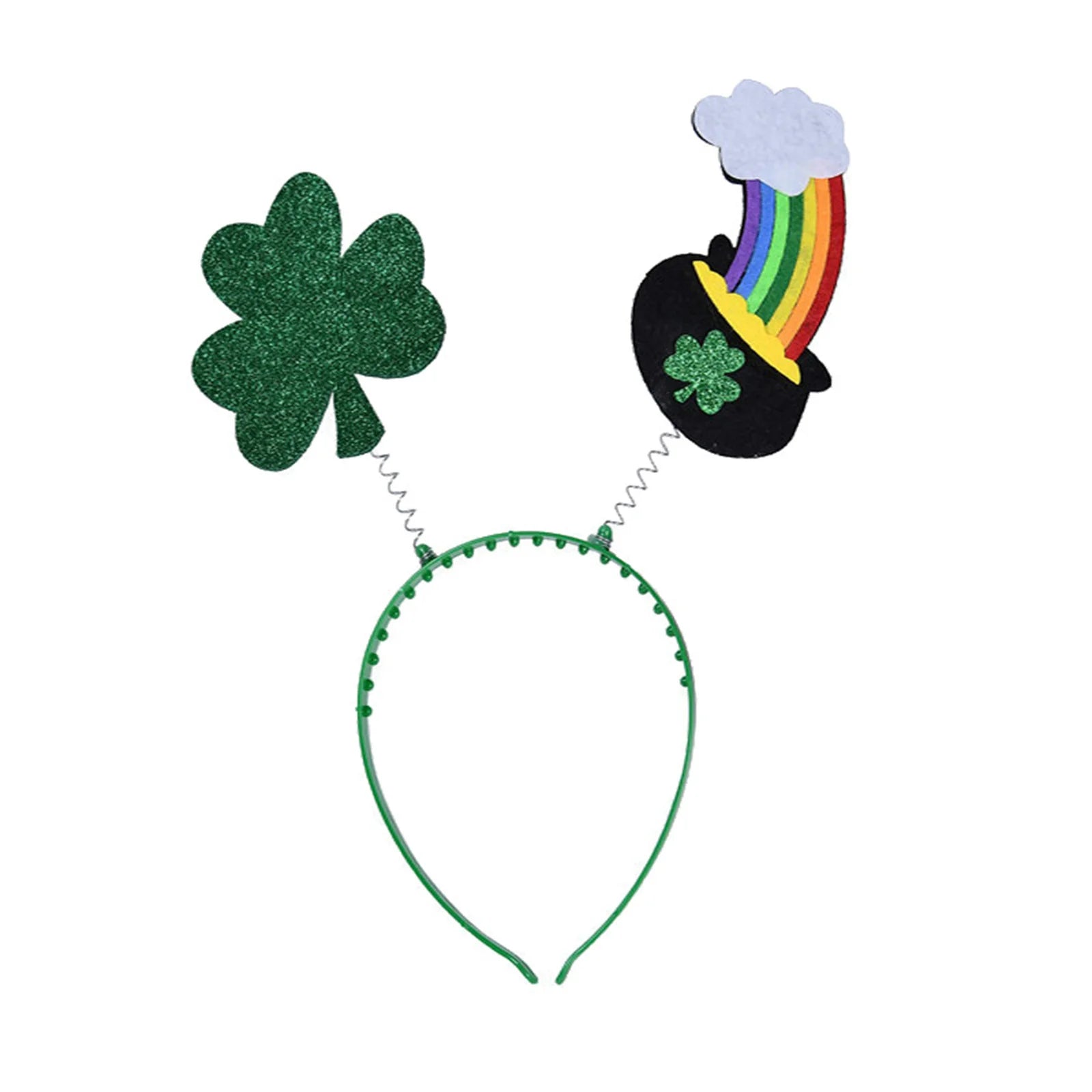 St. Patrick's Day Ladies Fashion Headbands Kid Girl's Cute Hair Ties Festive Party Decorative Hair Hoops Hair Accessorries 4 leaf clover luck of the Irish